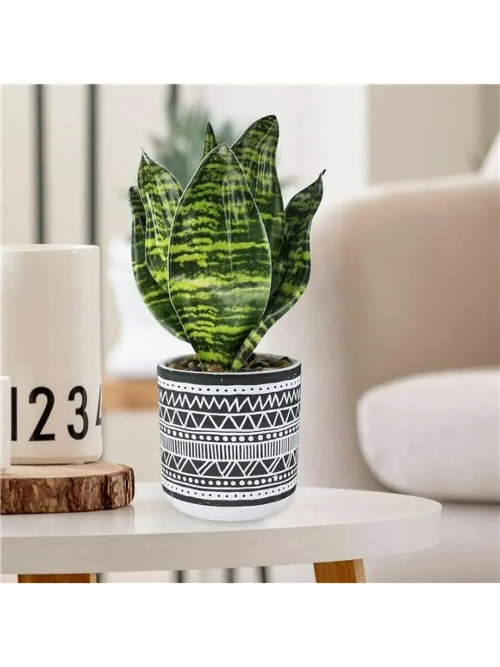Set of 3 small artificial succulent potted plants faux greenery for home office